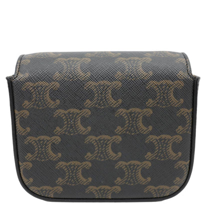 CELINE Triomphe Mini Canvas Shoulder Bag Brown