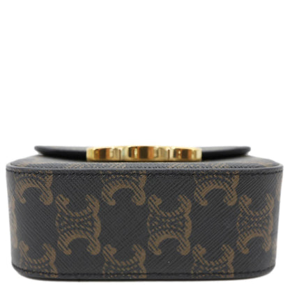 CELINE Triomphe Mini Canvas Shoulder Bag Brown