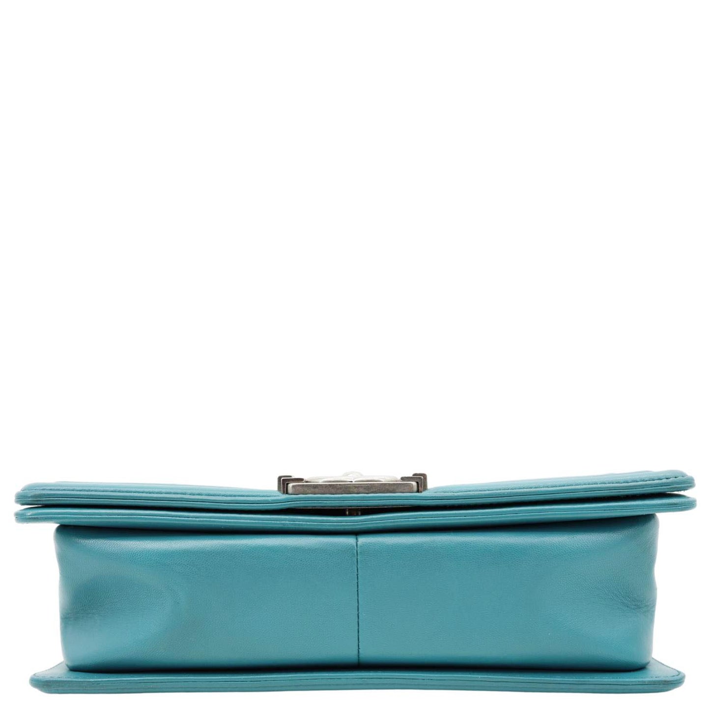 CHANEL Boy Flap Medium Quilted Leather Crossbody Bag Teal