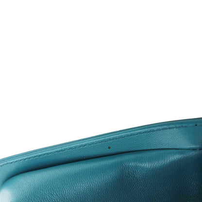 CHANEL Boy Flap Medium Quilted Leather Crossbody Bag Teal