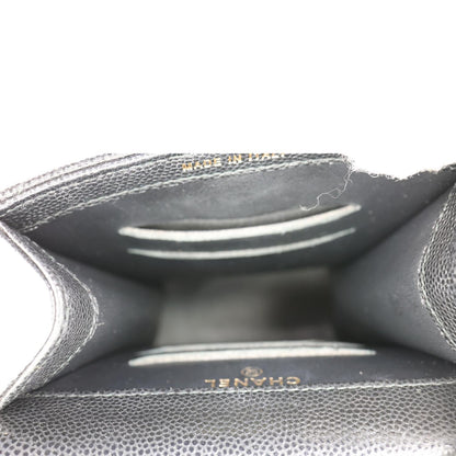 CHANEL Golden Class Quilted Caviar Leather Phone Holder Black