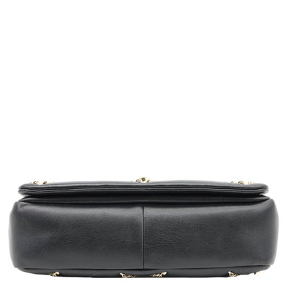 CHANEL Entwined Flap Small Lambskin Leather Chain Crossbody Black