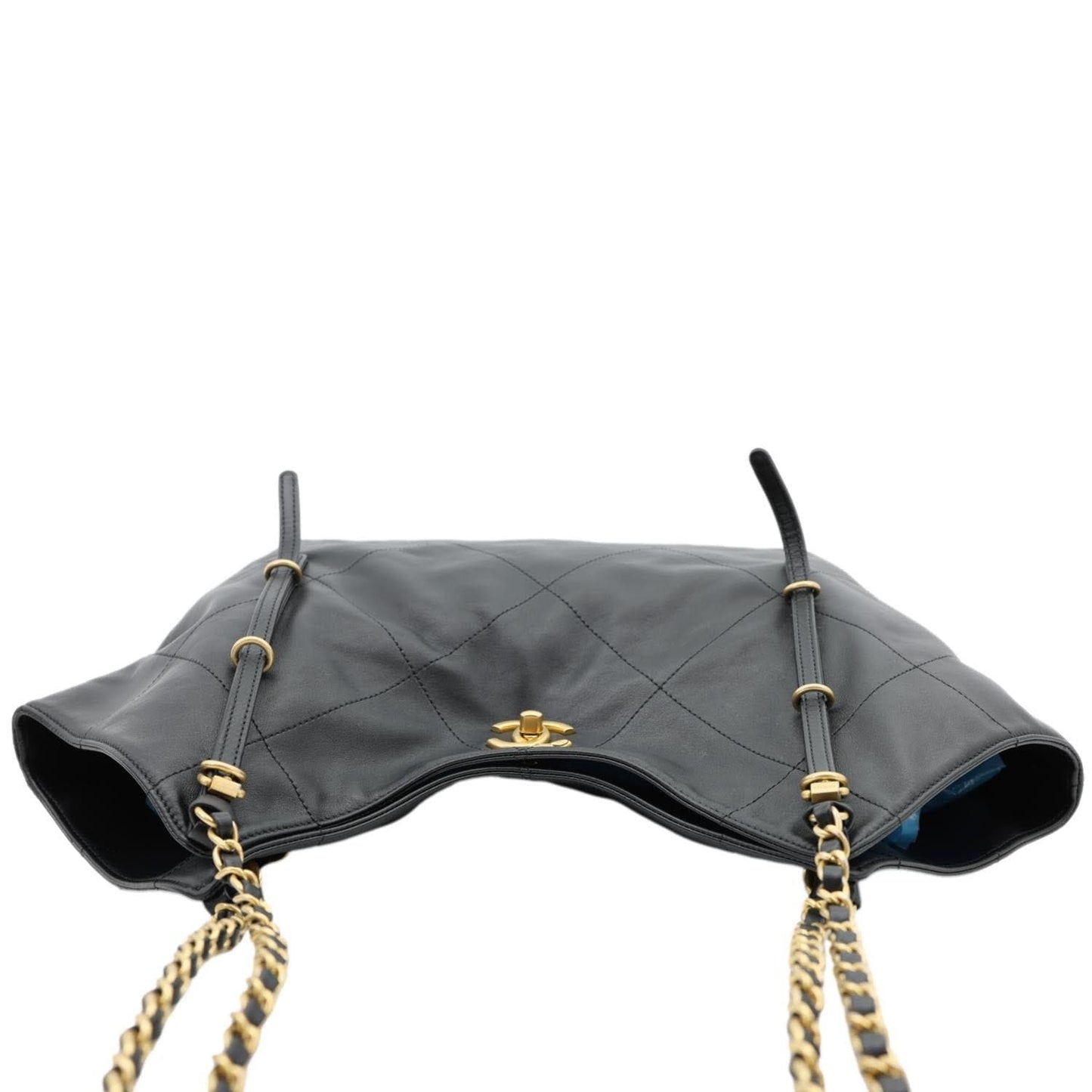CHANEL Coco Calfskin Leather Shopping Tote Bag Black