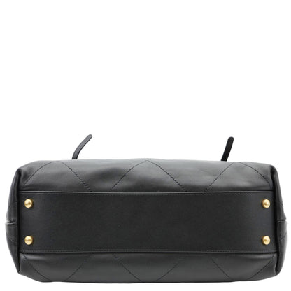 CHANEL Coco Calfskin Leather Shopping Tote Bag Black