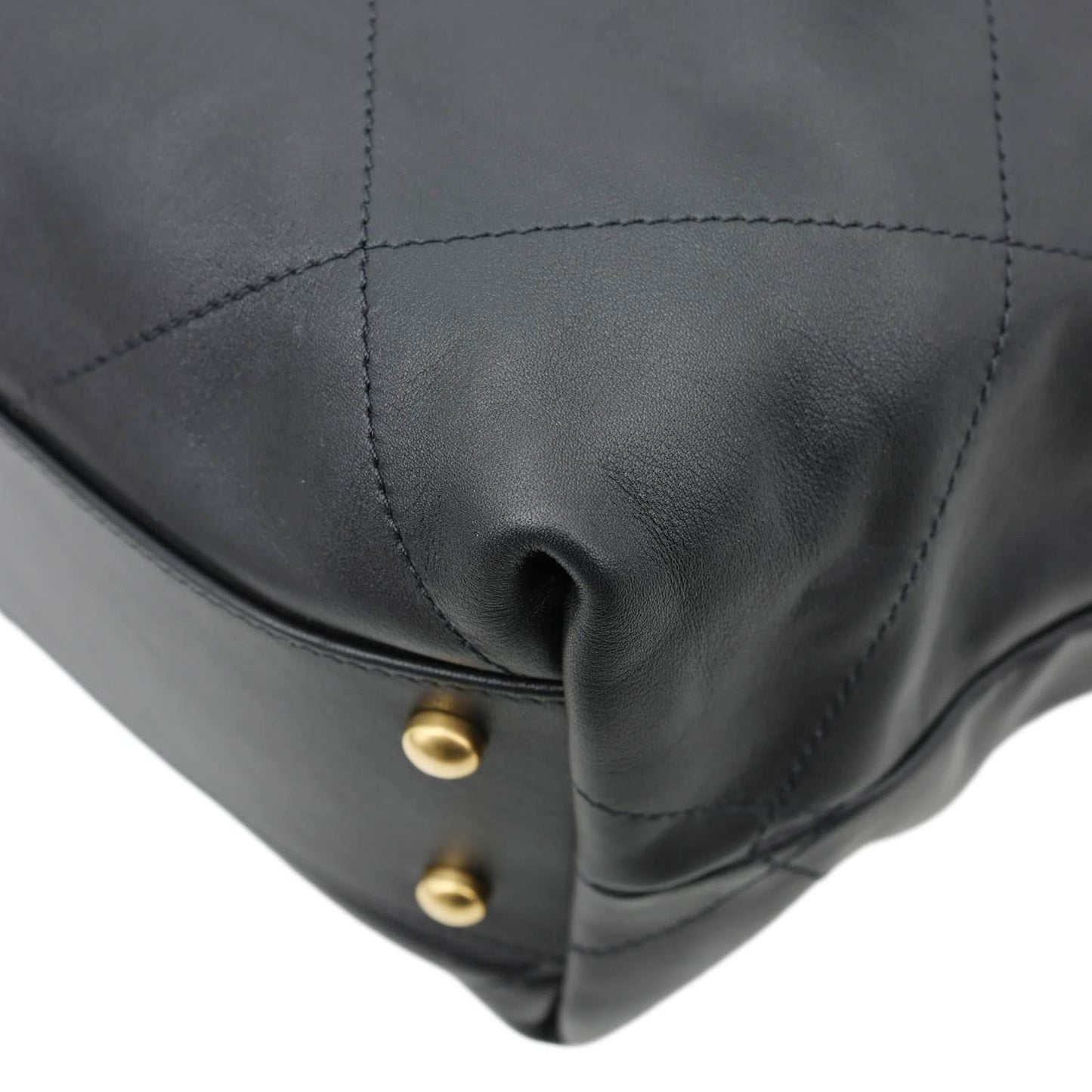 CHANEL Coco Calfskin Leather Shopping Tote Bag Black