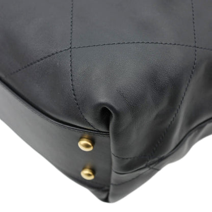 CHANEL Coco Calfskin Leather Shopping Tote Bag Black