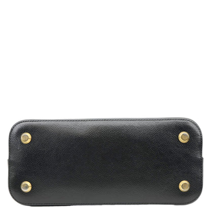 BALENCIAGA Ville Top Handle Small Grained Leather Crossbody Bag Black