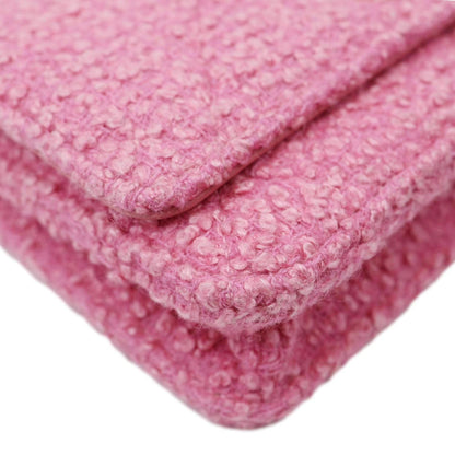 CHANEL 19 Flap Wool Tweed Wallet On Chain Shoulder Bag Pink