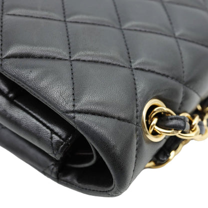 CHANEL Maxi Classic Double Flap Calfskin Leather Shoulder Bag Black