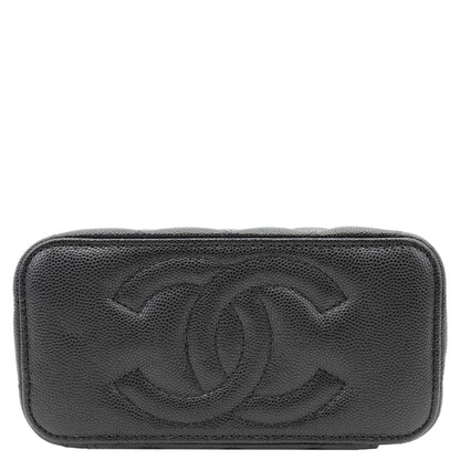 CHANEL Classic Small Quilted Caviar Leather Chain Vanity Case Black