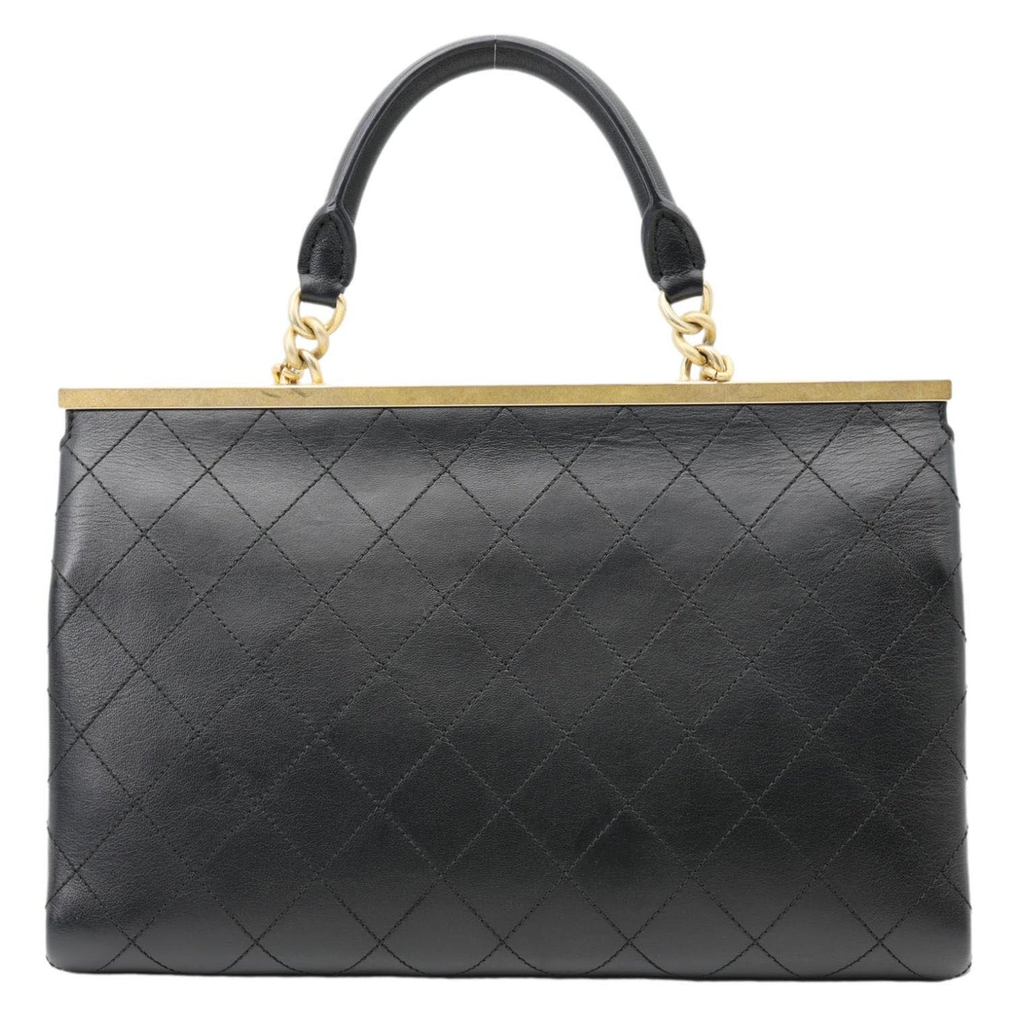 CHANEL Coco Luxe Flap Medium Stitched Leather Shoulder Bag Black
