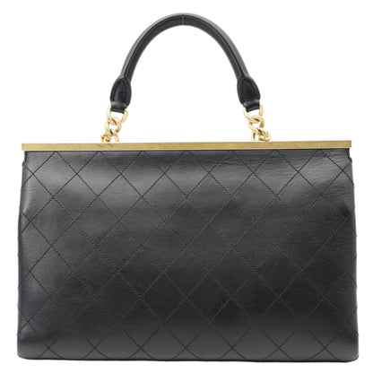 CHANEL Coco Luxe Flap Medium Stitched Leather Shoulder Bag Black