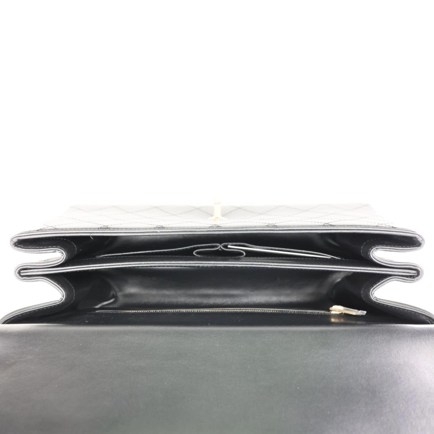 CHANEL Coco Luxe Flap Medium Stitched Leather Shoulder Bag Black