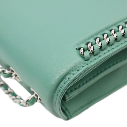 CHANEL Braided Chic Flap Leather Crossbody Bag Green