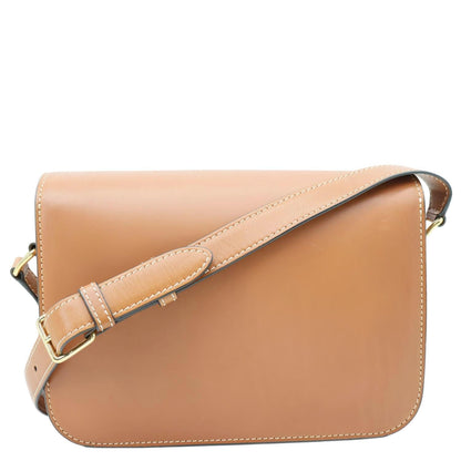 CELINE Triomphe Leather Shoulder Bag Brown