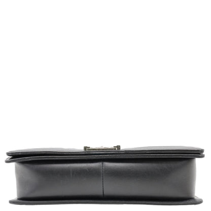 CHANEL Boy New Medium Wild Stitch Leather Shoulder Bag Black