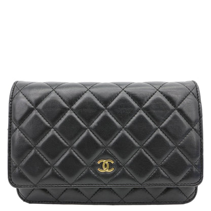 CHANEL WOC Wallet on Chain Leather Shoulder Bag Black