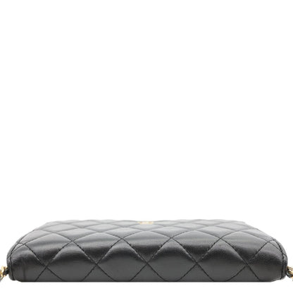 CHANEL WOC Wallet on Chain Leather Shoulder Bag Black