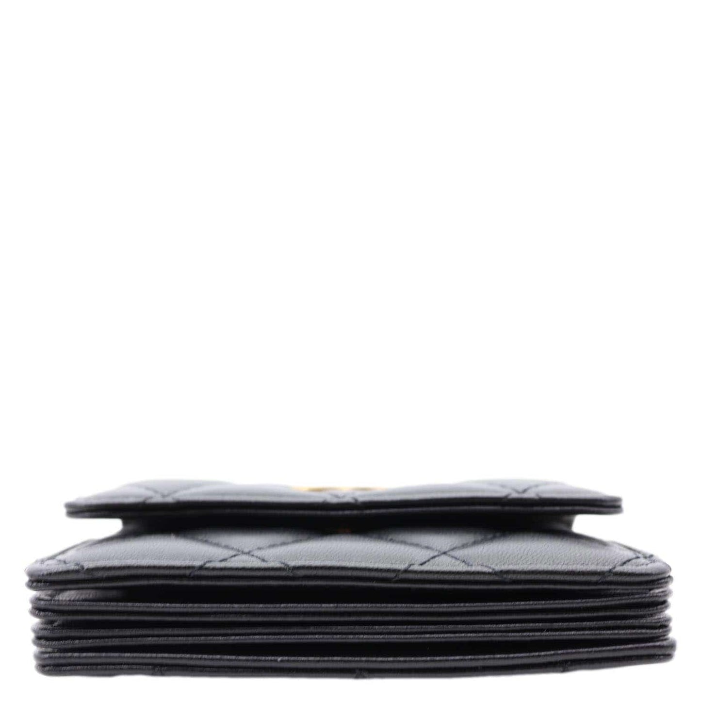 CHANEL Romance Quilted Lambskin Leather Clutch With Chain Black