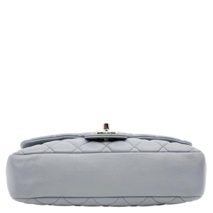 CHANEL Classic Flap Quilted Leather Shoulder Bag Grey