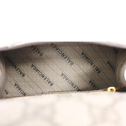 BALENCIAGA X GUCCI Hourglass Small GG Supreme Monogram Top Handle Shoulder Bag Beige 681697