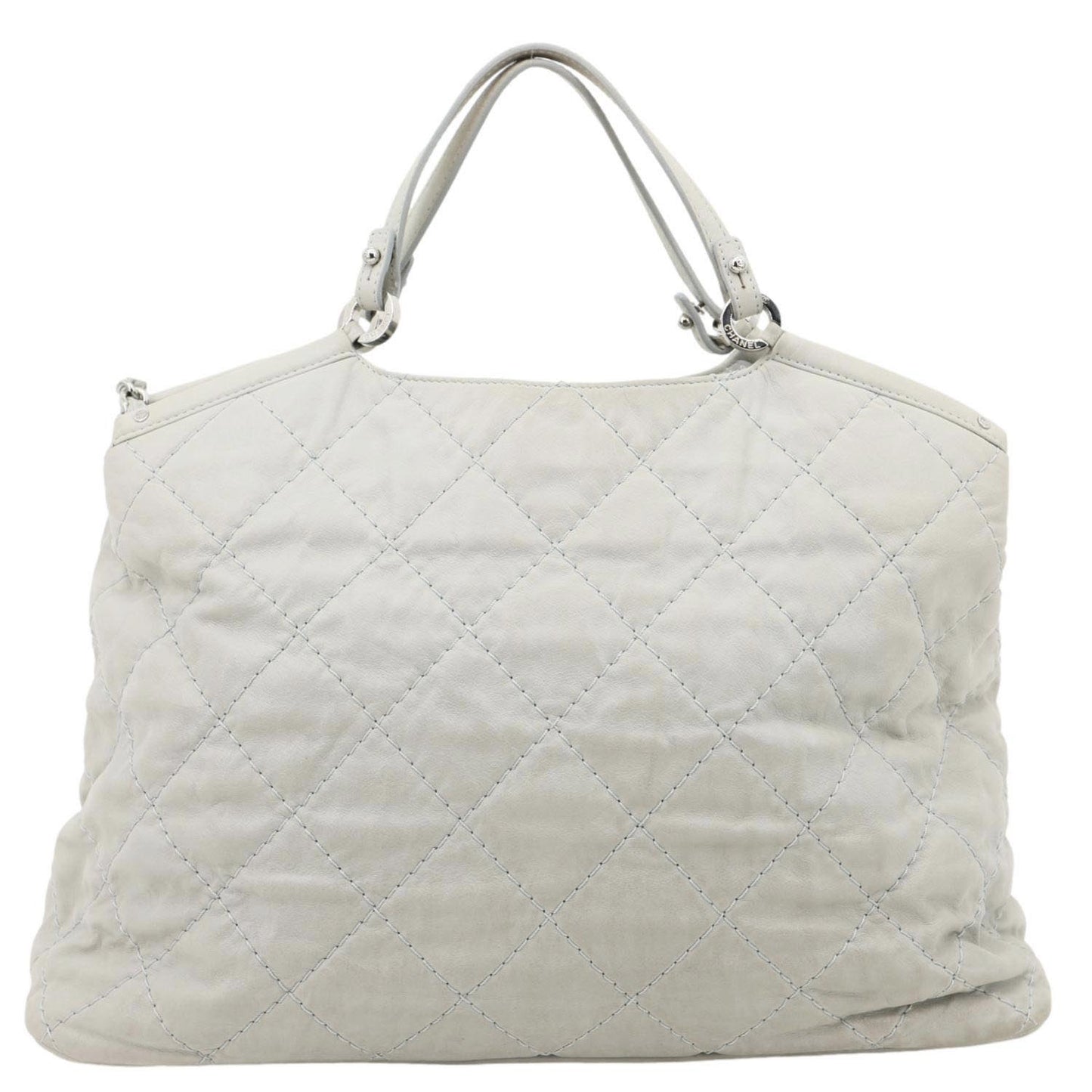 CHANEL CC Sea Hit Quilted Calfskin Leather Tote Bag Grey