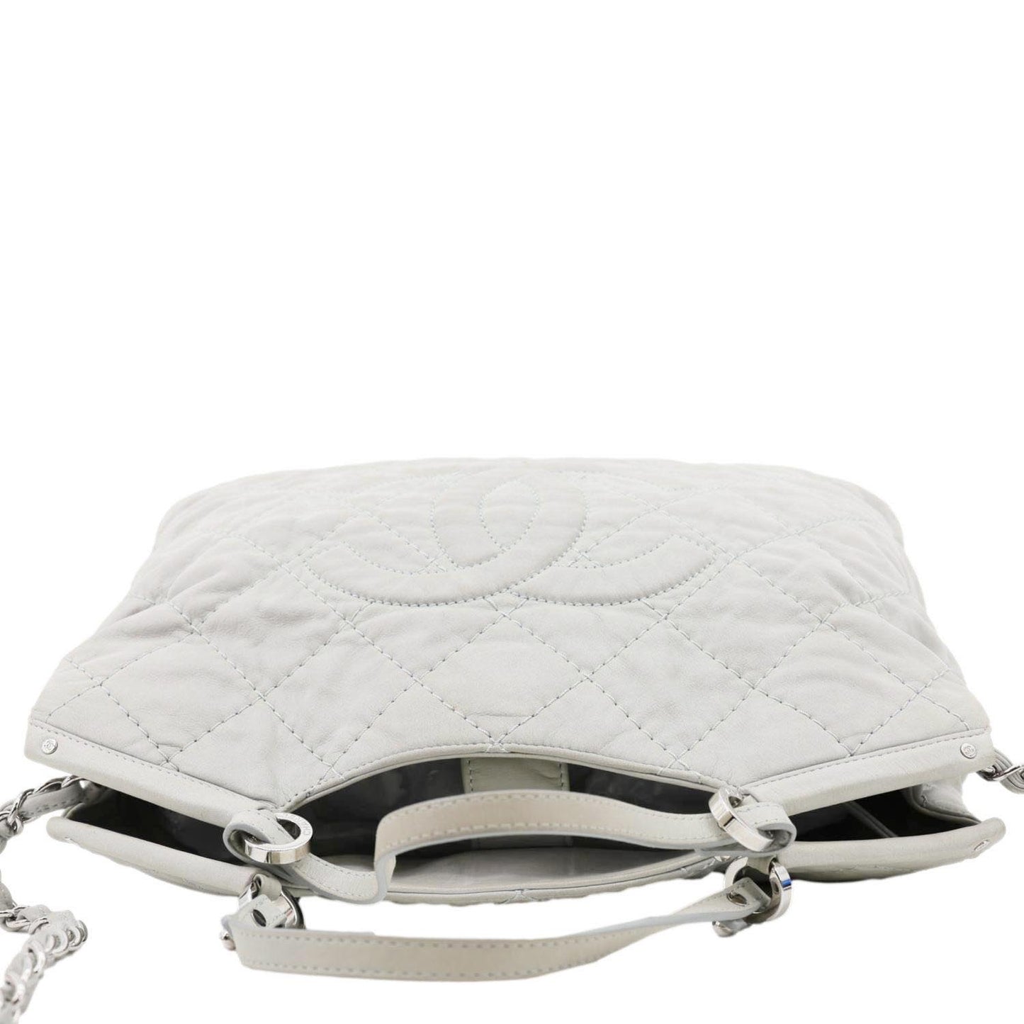 CHANEL CC Sea Hit Quilted Calfskin Leather Tote Bag Grey