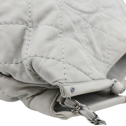 CHANEL CC Sea Hit Quilted Calfskin Leather Tote Bag Grey