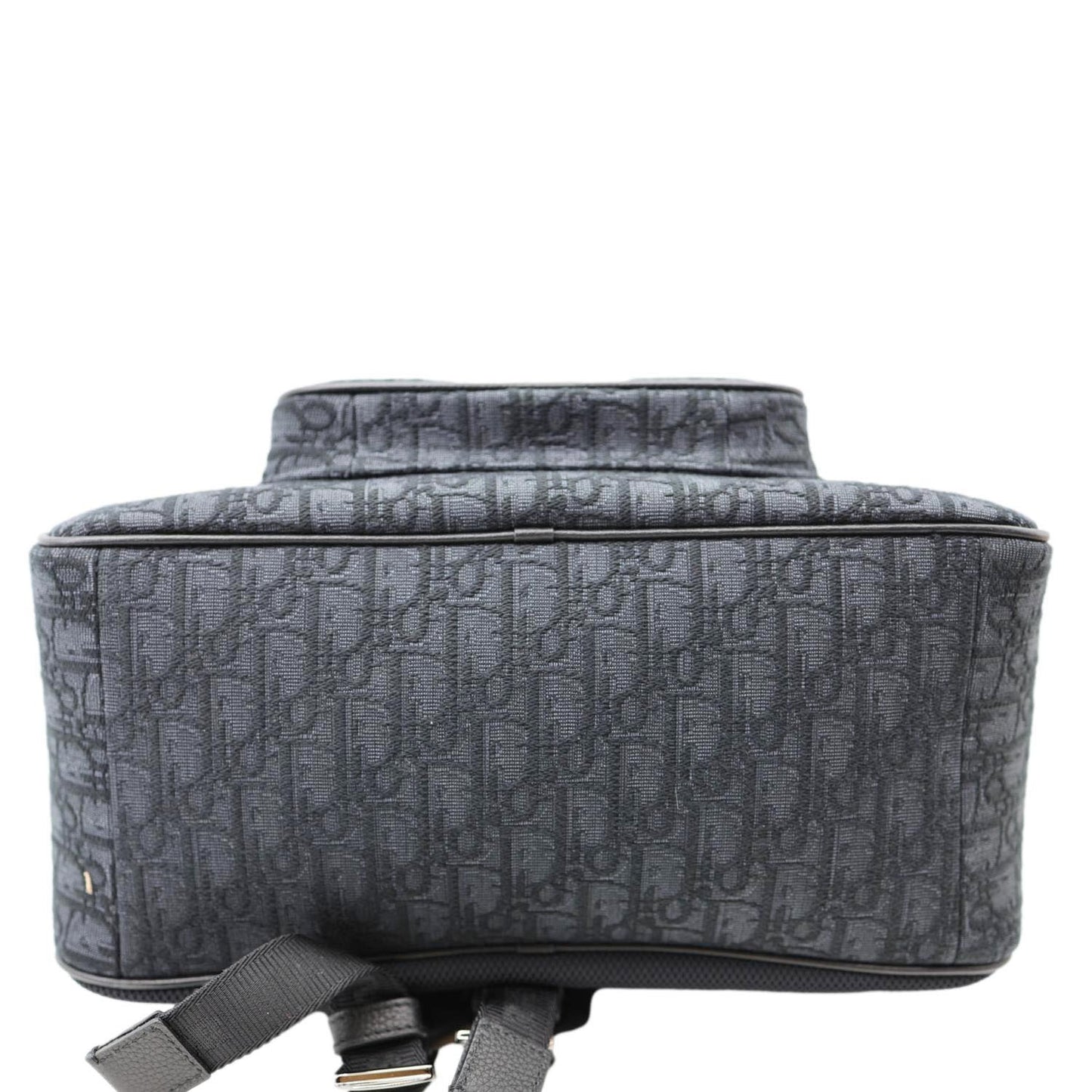CHRISTIAN DIOR Saddle Oblique Jacquard Canvas Zip Backpack Black