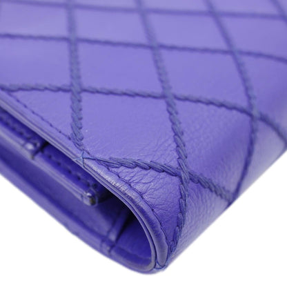 CHANEL Fancy CC Quilted Calfskin Leather Wallet On Chain Bag Royal blue