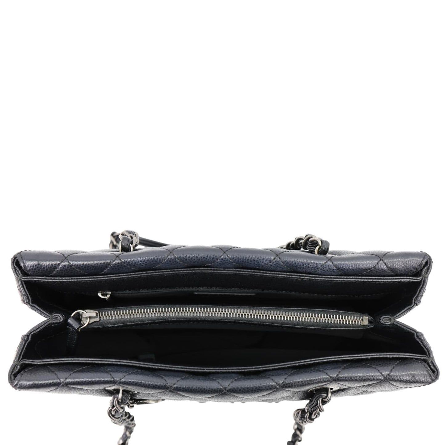 CHANEL City Rock Quilted Caviar Leather Shopping Tote Bag Black