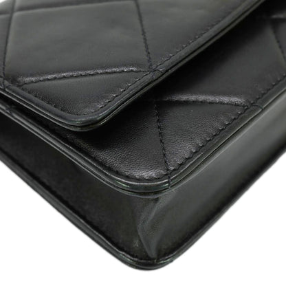 CHANEL Trendy CC Quilted Leather Wallet On Chain Crossbody Bag Black