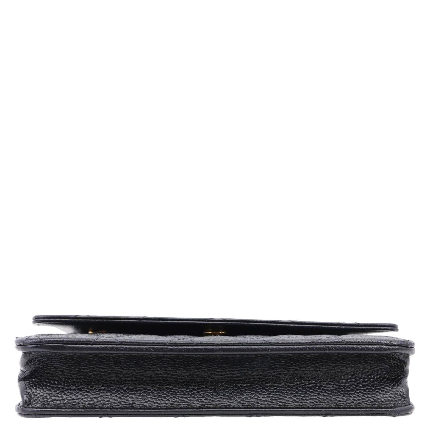 CHANEL Wallet On Chain Quilted Caviar Leather Crossbody Bag Black