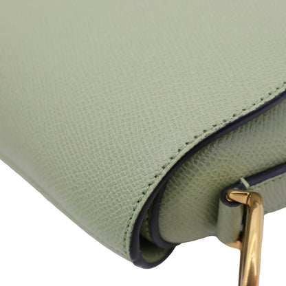 CHRISTIAN DIOR Saddle Grained Calfskin Leather Shoulder Bag Green