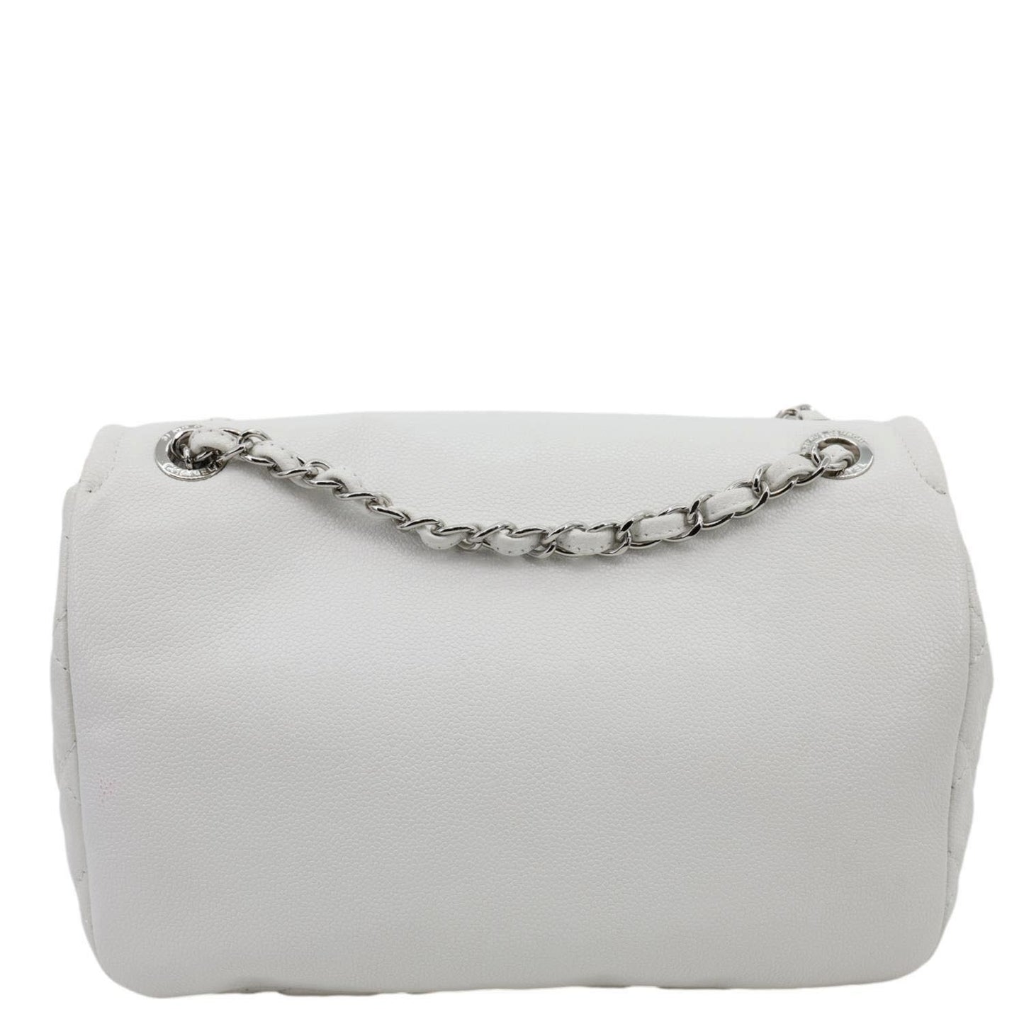 CHANEL Timeless Flap CC Caviar Leather Crossbody Bag White