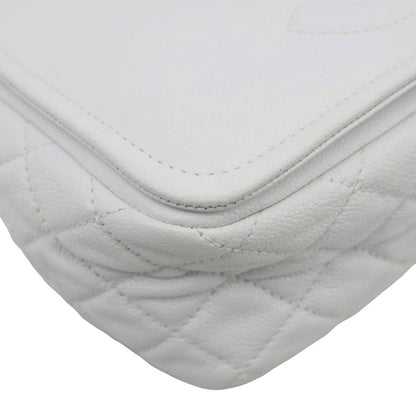 CHANEL Timeless Flap CC Caviar Leather Crossbody Bag White