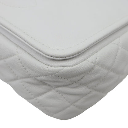 CHANEL Timeless Flap CC Caviar Leather Crossbody Bag White