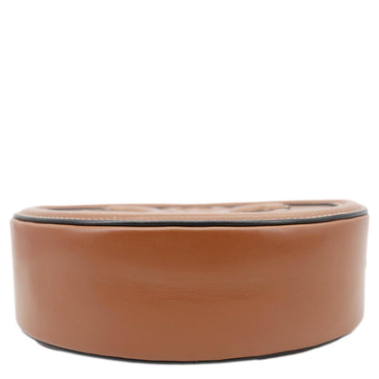 CELINE Triomphe Oval Calfskin Cuir Shoulder Bag Tan