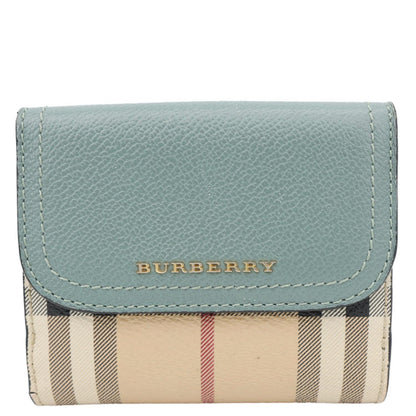 BURBERRY Haymarket Check Canvas Wallet Blue