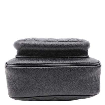 CHANEL Casual Rock Quilted Goatskin Leather Camera Crossbody Bag Black