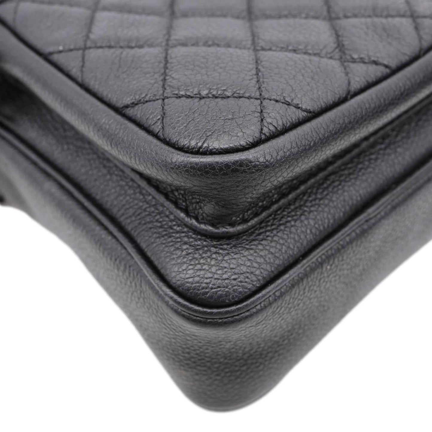 CHANEL Casual Rock Quilted Goatskin Leather Camera Crossbody Bag Black