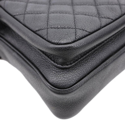 CHANEL Casual Rock Quilted Goatskin Leather Camera Crossbody Bag Black