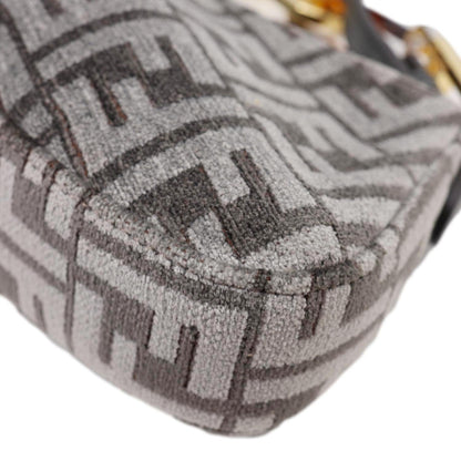 FENDI FF O'Lock Swing Chenille Vitello King Plexiglass Shoulder Bag Grey