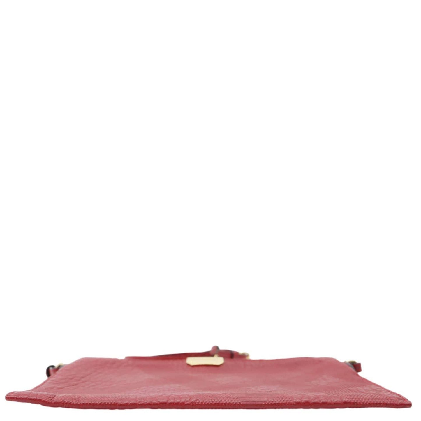 BURBERRY Peyton Grain Check Embossed Leather Clutch Crossbody Bag Red