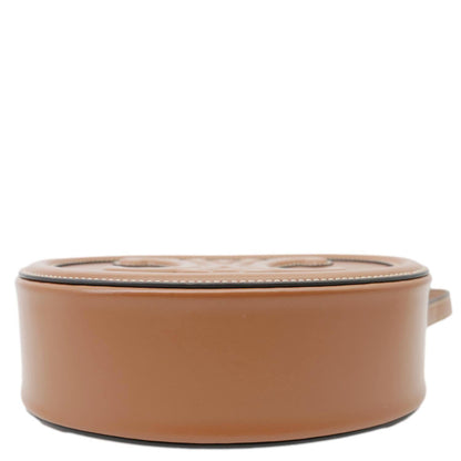 CELINE Triomphe Oval Calfskin Cuir Shoulder Bag Tan