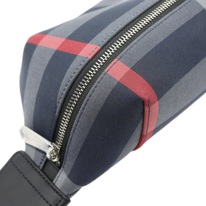 BURBERRY Sonny House Check Canvas Funny Pack Belt Bag Navy Grey