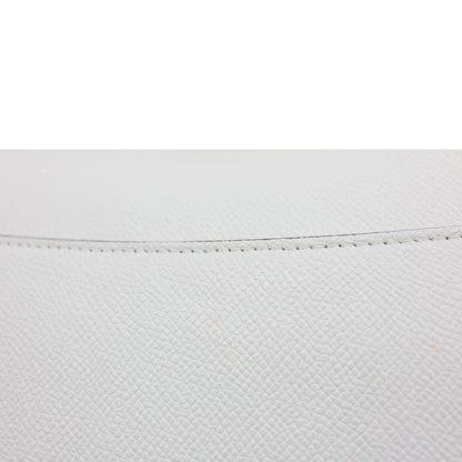 CHRISTIAN DIOR Saddle Grained Calfskin Leather Shoulder Bag Off White