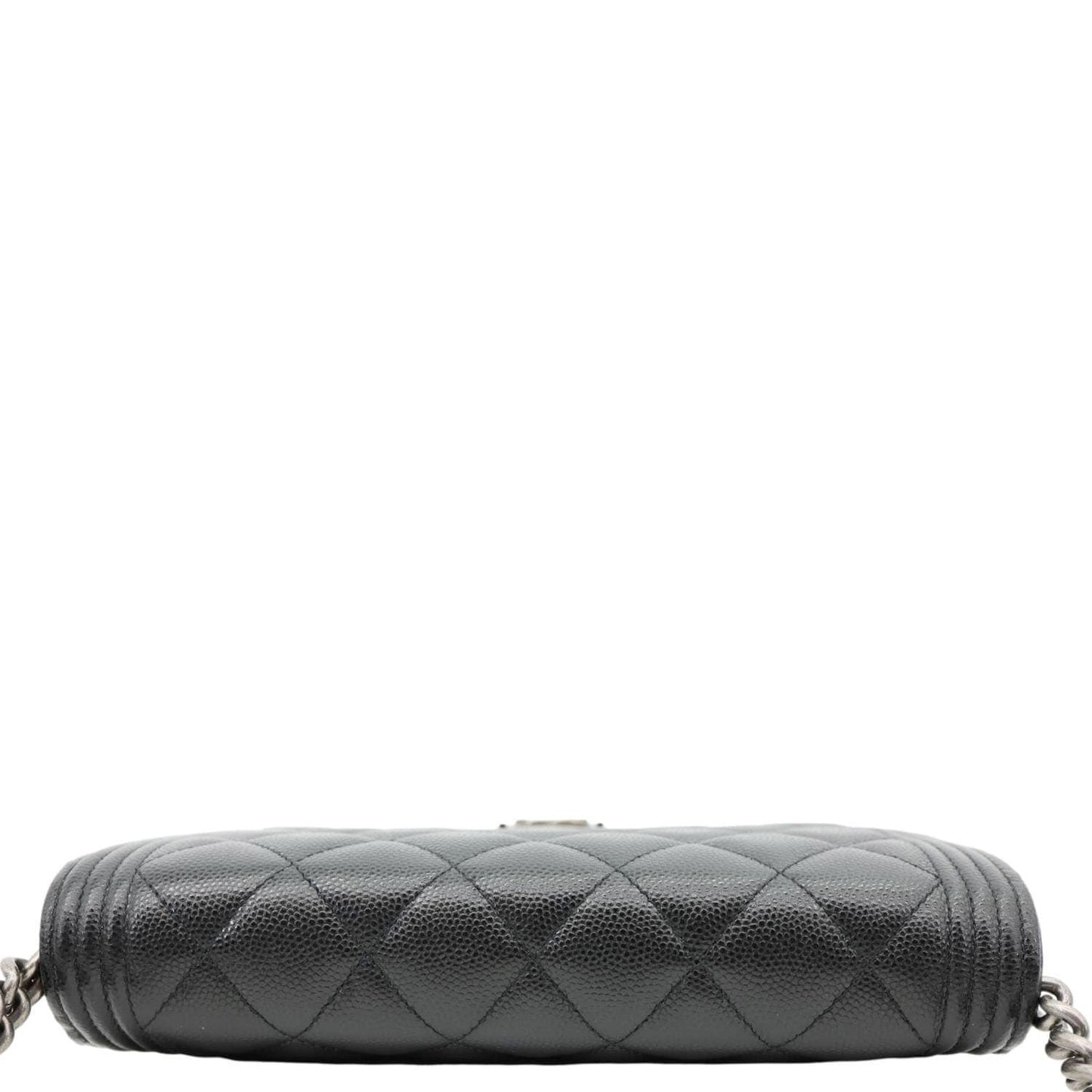 CHANEL Boy Quilted Caviar Leather Wallet On Chain Crossbody Bag Black