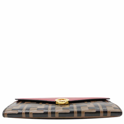 FENDI F Is Fendi Cruise Vitello Leather Continental Wallet Red