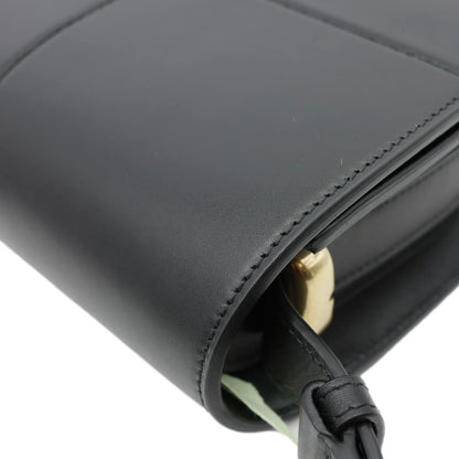 BURBERRY Snip Smooth Calfskin Leather Shoulder Bag Black